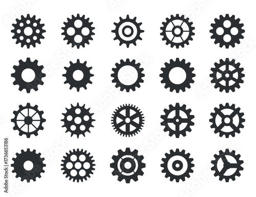 Various Gear and Cog Wheel Icons in Vector Format
