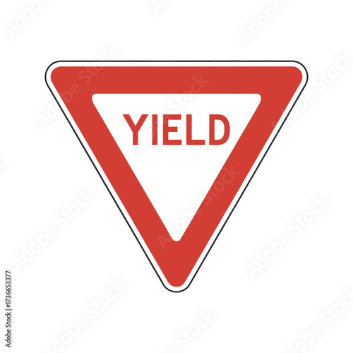 Yield Sign Vector Traffic Road Symbol Intersection