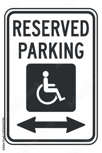 Reserved Parking Sign Illustration with Wheelchair Symbol