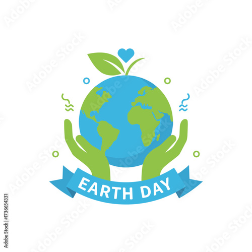 Vector design concept for an Earth Day banner, suitable for graphic and web design, business presentations, marketing and print materials, and social media