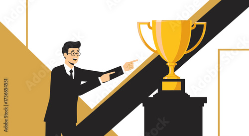 Dedicated Businessperson With Glasses Expressing Enthusiasm For Success and Celebrating Achievement