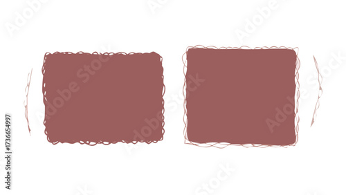 Two maroon rectangles with slightly uneven edges and a white background in a simple composition