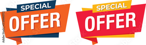 Special Offer Sale Badges | Orange and Red Discount Banners for Advertising and Retail Promotion