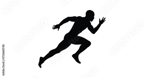 Dynamic silhouette of a sprinter in full stride capturing speed and athleticism