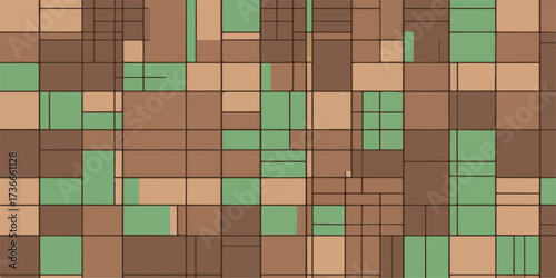 Colorful geometric mosaic square tile pattern for a seamless abstract wall texture design
