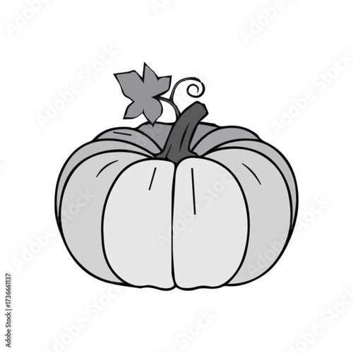 Gray Pumpkin Illustration
