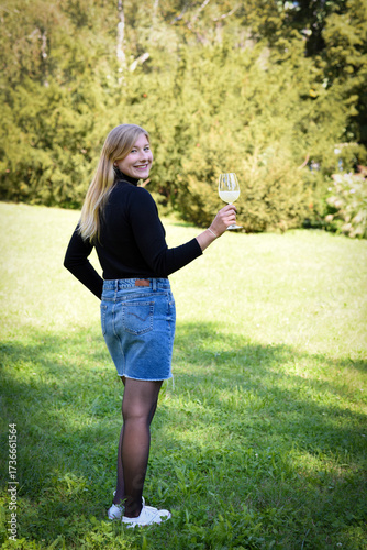Traditional Czech low alcohol new young wine or 