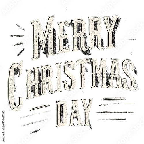 Merry Christmas Chalk Lettering isolated on transparent background