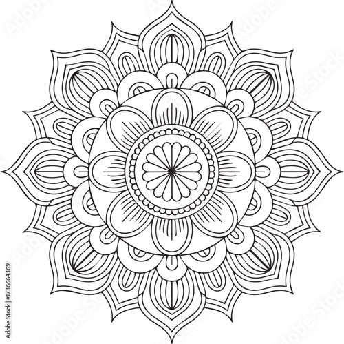 Intricate line art rangoli pattern for diwali celebrations and traditional indian art designs