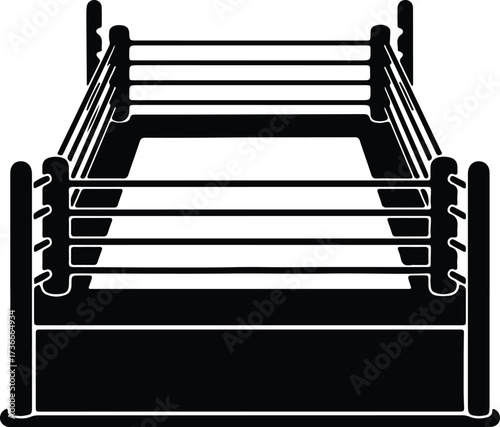 Illustrator Vector Boxing ring arena equipment sport fight silhouette