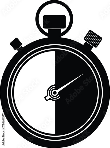 Illustrator Vector Classic stopwatch graphic design tool timer silhouette