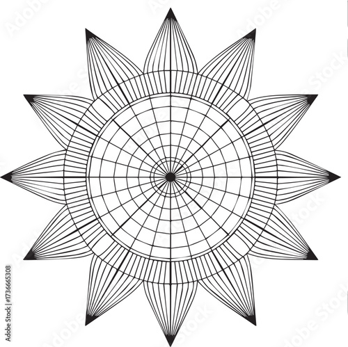 Intricate line art rangoli design symbolizing diwali celebration and traditional indian art forms