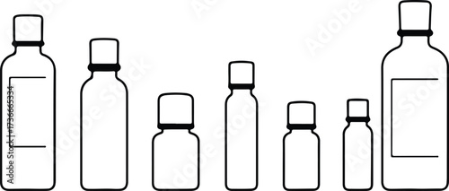 Illustrator Vector Pharmaceutical bottles container blank cosmetic product silhouette