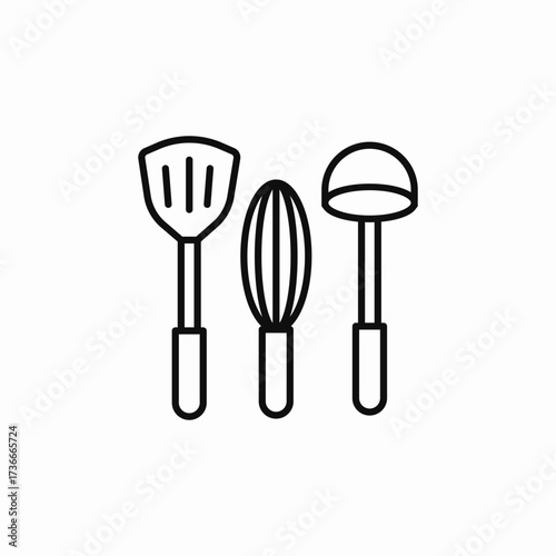 spatula hand mixer spoon kitchen icon sign vector