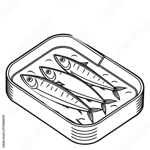 Delicious sardines swimming in a square tin, a classic staple for culinary inspiration and healthy eating