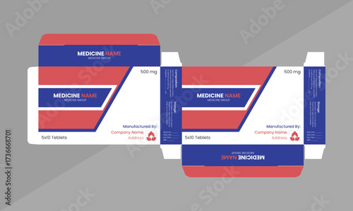 Medicine box package design template