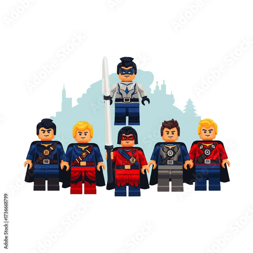 Collection of Diverse Miniature Figures with Unique Costumes and Accessories
