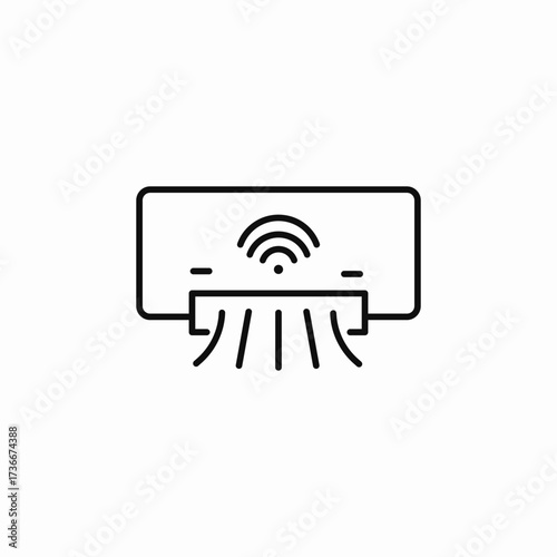 air conditioner wireless control icon sign vector