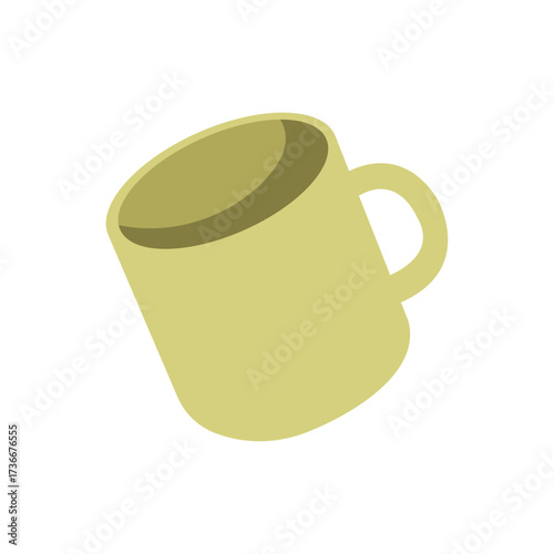Empty light green mug featuring a simple design, placed on a white background with no distractions to enhance focus on its shape and color