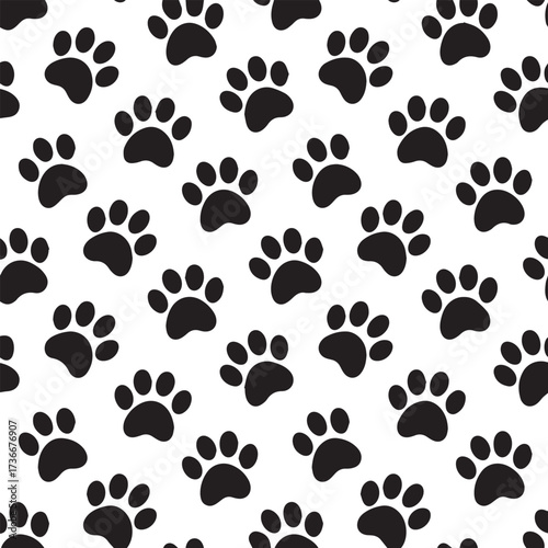 modern minimal pawprint repeat pattern vector for pet shop branding gift wrap fabric and digital backgrounds ai eps jpeg png