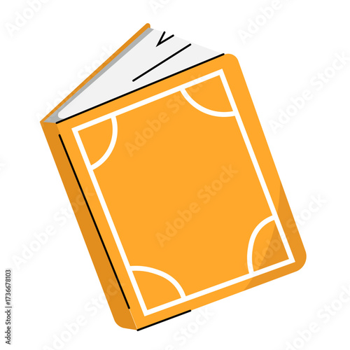 Bright yellow book with blank cover laying on a flat surface in a cozy reading nook