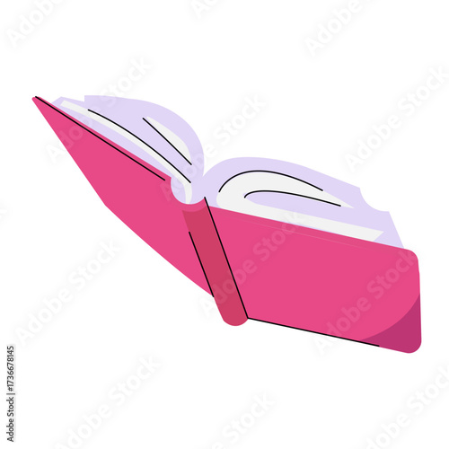 Bright pink book with pages slightly open, showcasing an inviting and colorful design ideal for engaging readers and sparking imagination