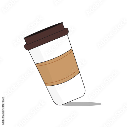 Coffee cup tipped over on its side, showcasing a warm and inviting design during a casual moment