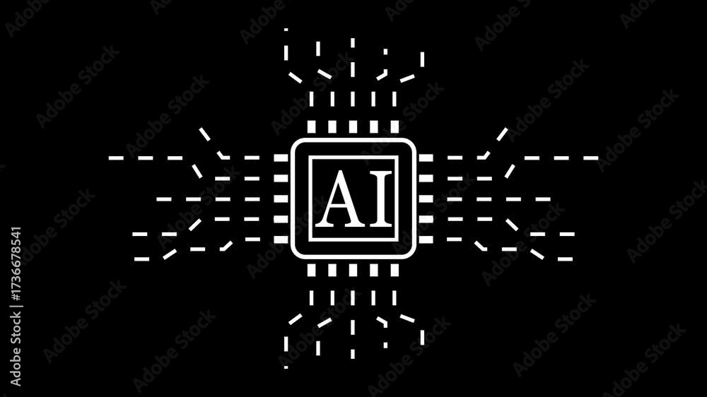 loop ai technology loading animation with processor icon shape Stock ...