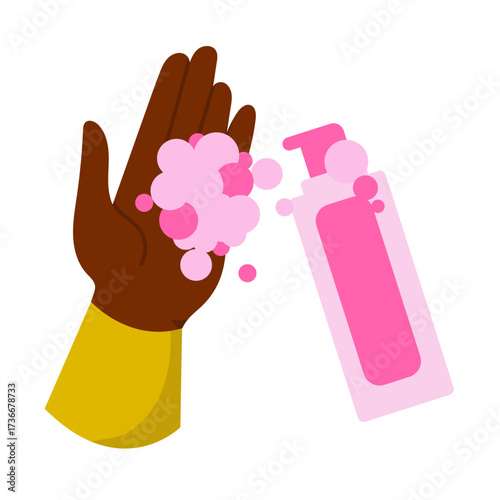 Washing hands with soap and water for cleanliness and hygiene during a health-conscious moment at home