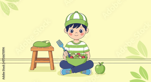 Healthy Eating Habits and Balanced Diet Focused On Wholesome Food for Wellbeing