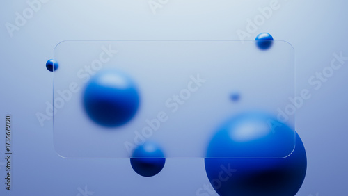 Abstract blue shapes create a transparent 3D background effect