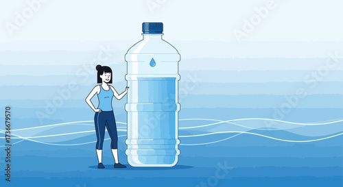 Hydration And Wellness: A Woman's Affinity For Water And A Modern Lifestyle Portrayal
