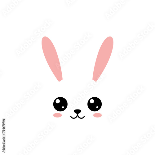 Cute Bunny Face Illustration