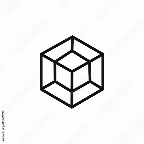 3d object icon sign vector