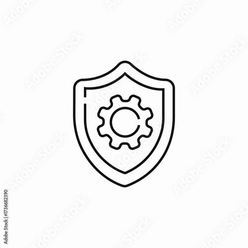 configuration protection shield icon sign vector