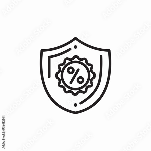 discount shield protection icon sign vector