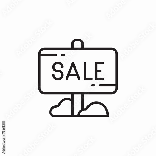 sale banner stand icon sign vector