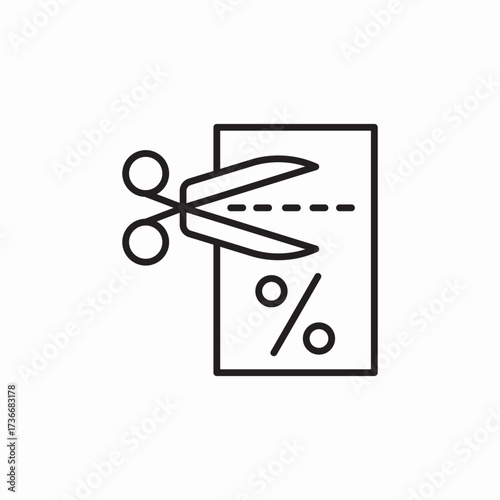 scissors discount label icon sign vector