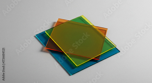 Abstract Composition of Overlapping Colored Glass Plates