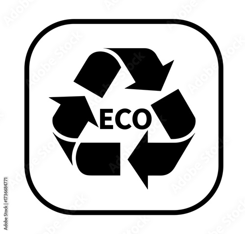 Eco recycle symbol on white background
