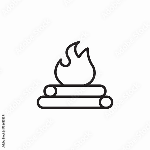 bonfire flame icon sign vector