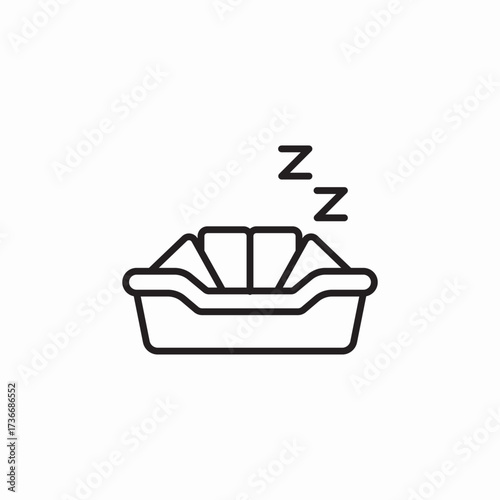 sofa sleep icon sign vector