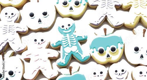 Spooky cute halloween sugar cookies with pastel icing for a fun holiday treat