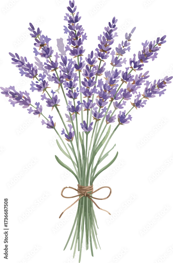 Obraz premium Lavender Bouquet in Watercolor Illustration