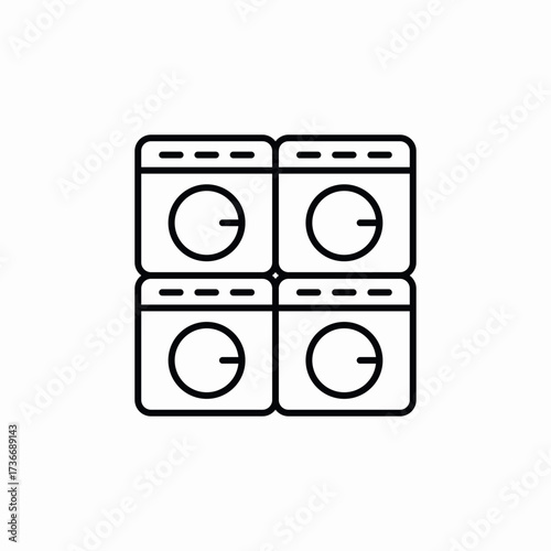laundry washing machiens icon sign vector