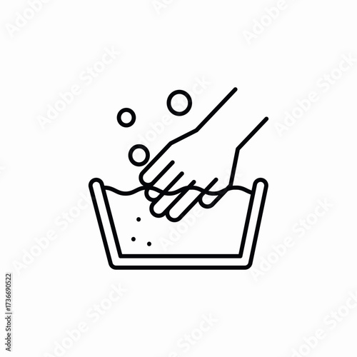 basin wash laundry hand icon sign vector