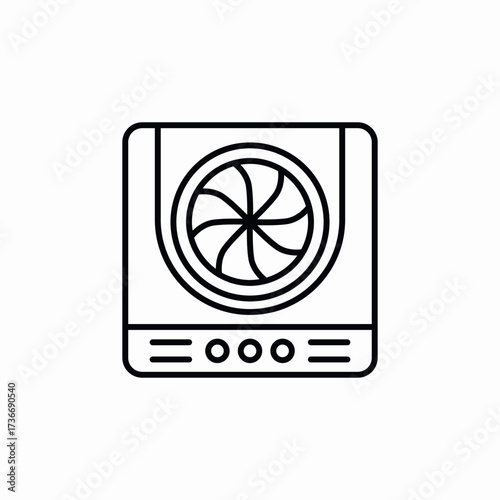 bathroom hood fan icon sign vector