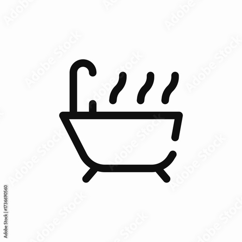 bathtub spa icon sign vector