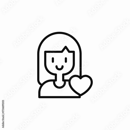female love heart icon sign vector