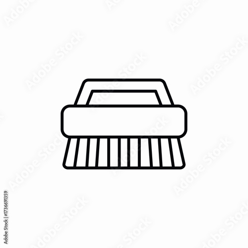 floor cleaning brush icon sign vector